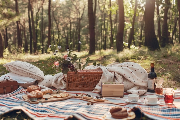 Free photo dreamy picnic still life