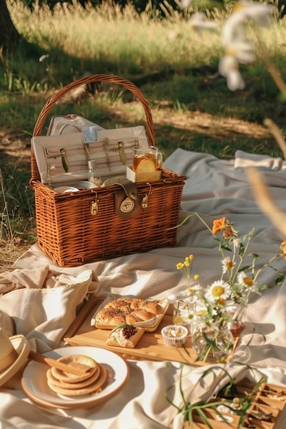 Free photo dreamy picnic still life