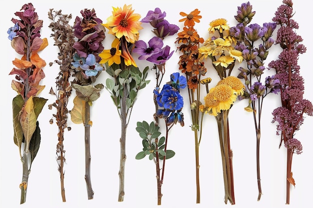 Dried autumn flowers representing indian sanchi stupa art