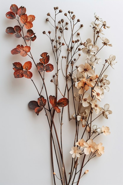 Free photo dried autumn flowers representing indian sanchi stupa art