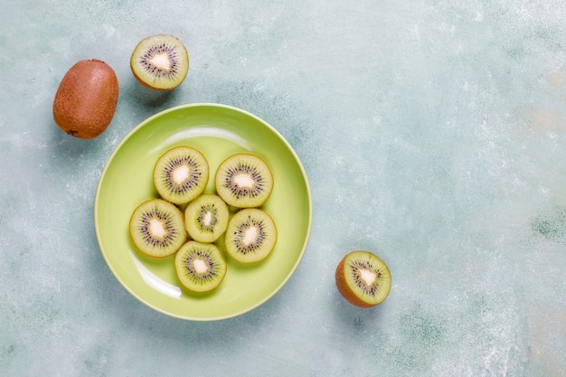 Free Photo dried homemade kiwi fruit with fresh kiwi.