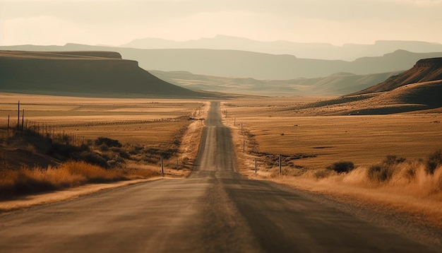 Free Photo driving through monument valley extreme beauty vanishing generated by ai