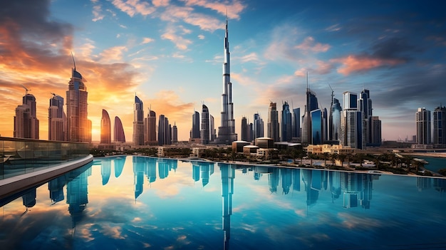 Free Photo dubai skyline wallpaper