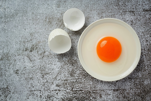 Duck eggs on dark surface