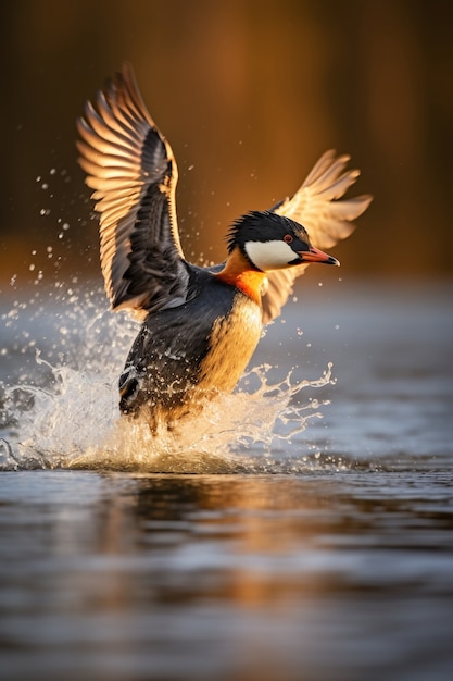 Duck living life in nature