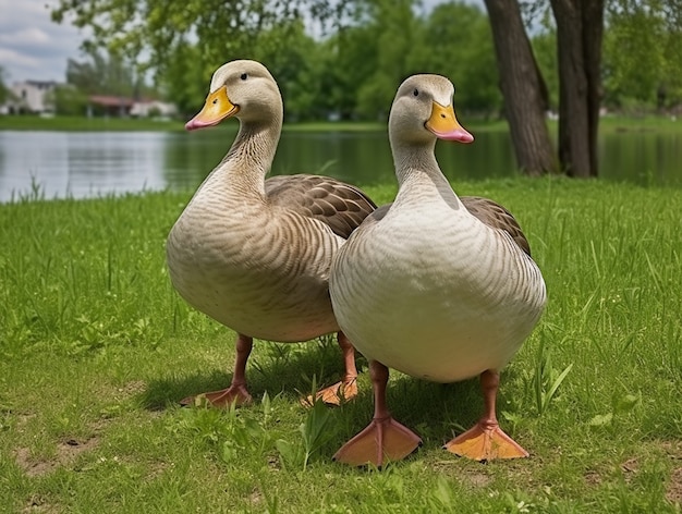 Free photo duck in nature generate image