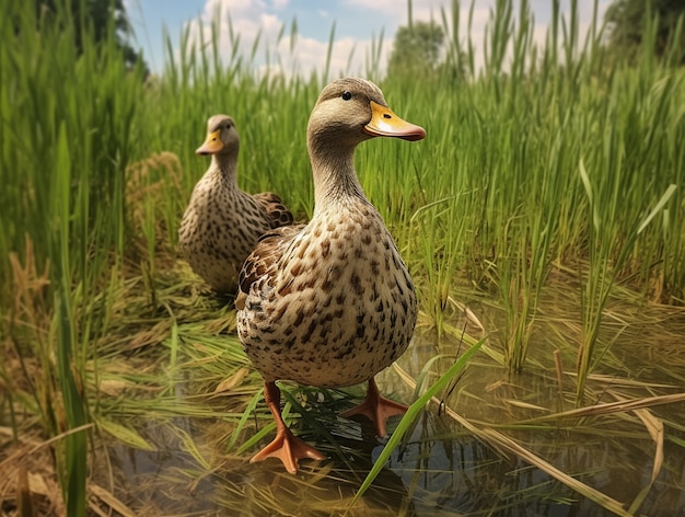 Free photo duck in nature generate image