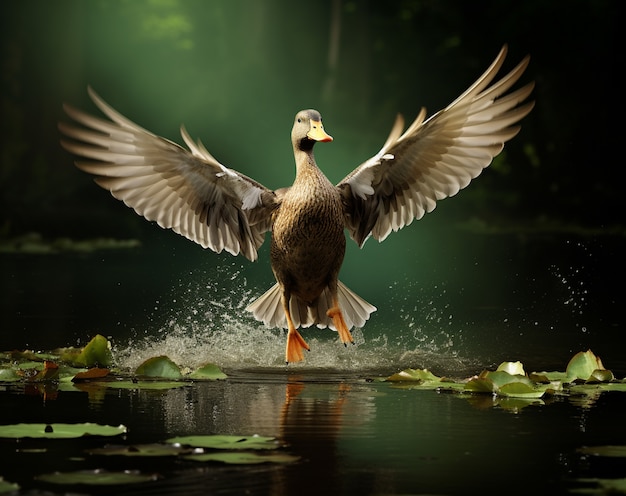 Free photo duck in nature generate image