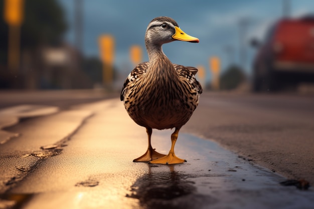 Free photo duck in nature generate image