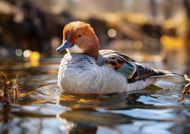 Free photo duck in nature generate image