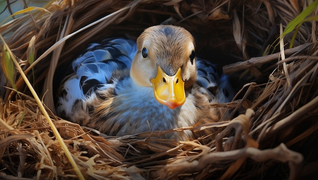 Free photo duck in nature generate image