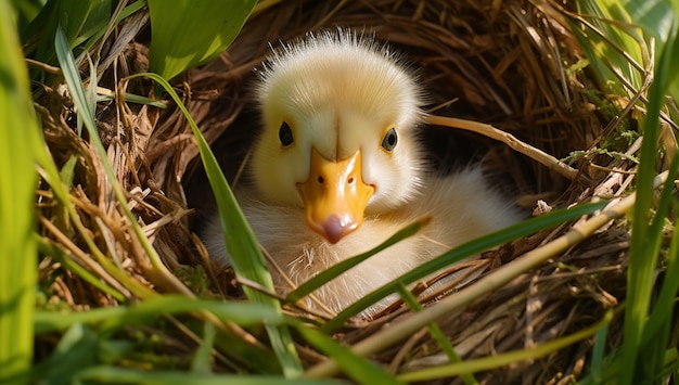 Free photo duck in nature generate image