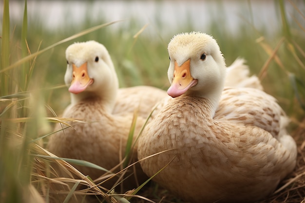 Free photo duck in nature generate image