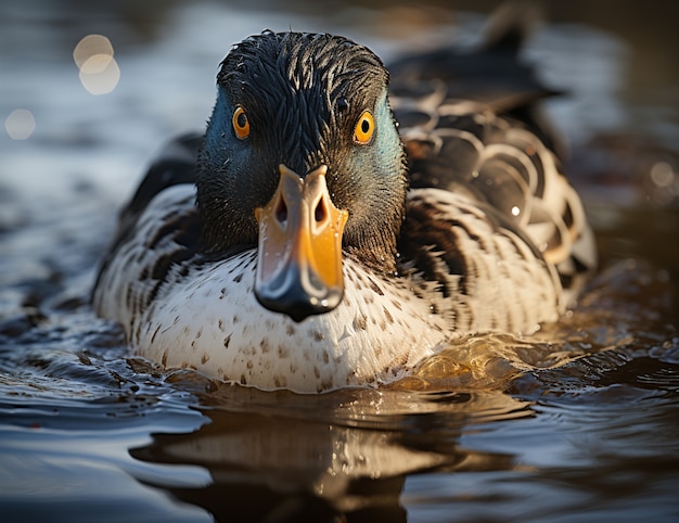 Free photo duck in nature generate image