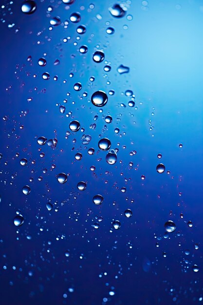 Dynamic deep blue background enhanced by sparkling water droplets and gradients