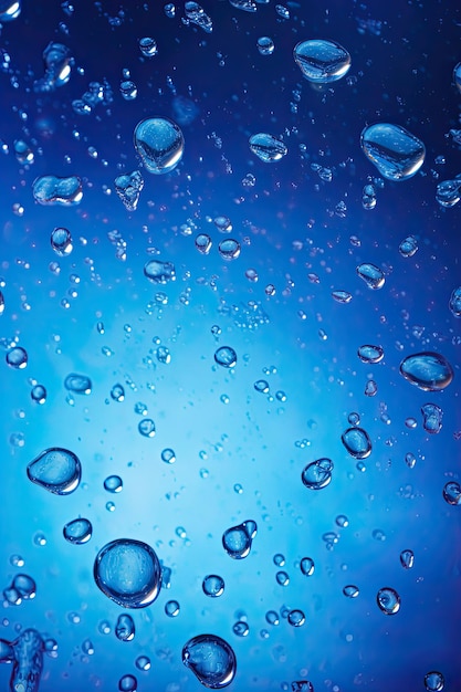 Dynamic deep blue background enhanced by sparkling water droplets and gradients