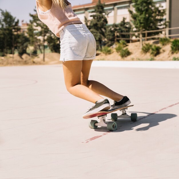 Dynamic girl skating