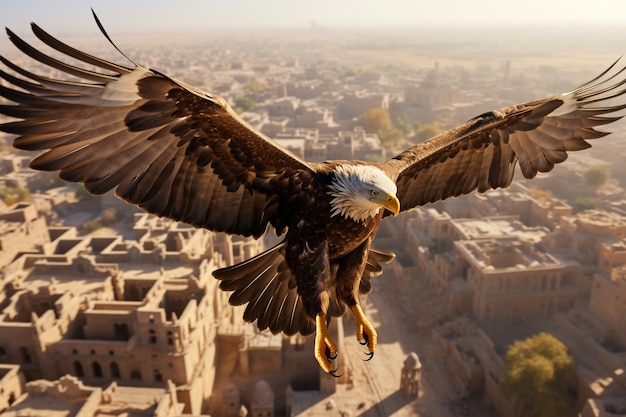 Free Photo eagle scene from ancient baghdad inspired by video games