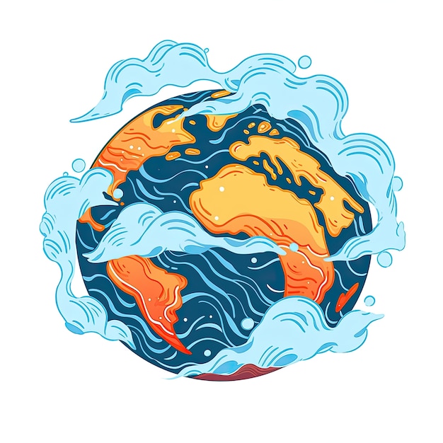 Earth  in  cartoon style