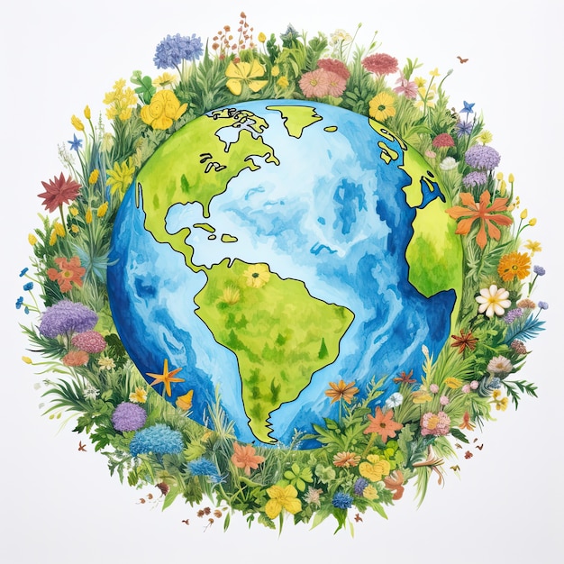 Free photo earth  in  cartoon style