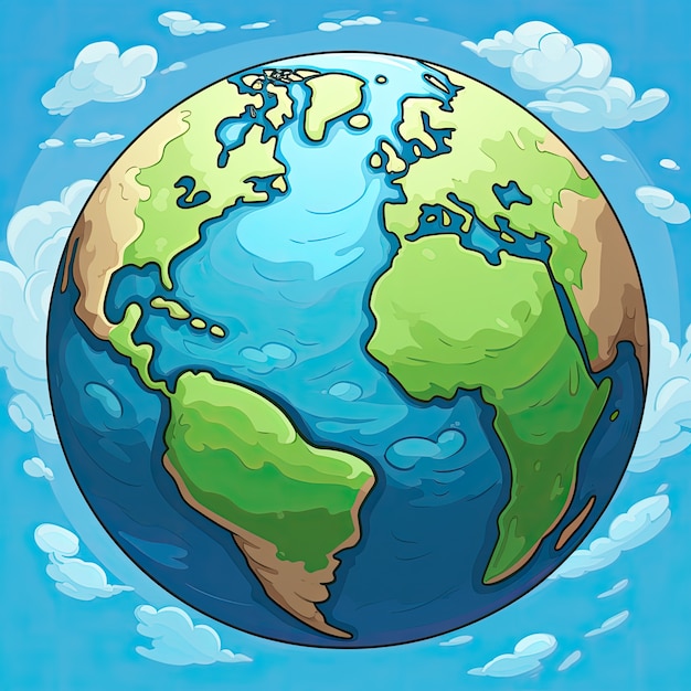 Earth  in  cartoon style