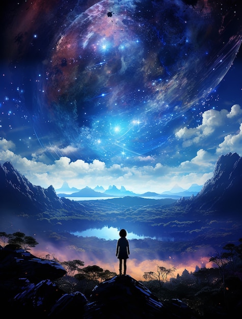 Earth depicted in anime style