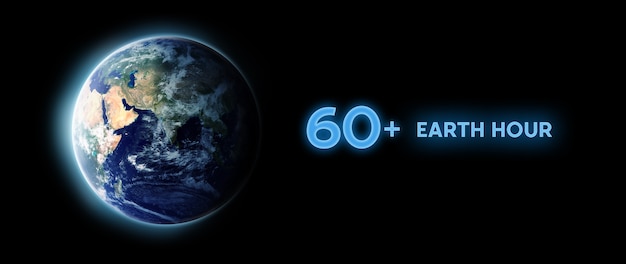 Earth hour photo composition