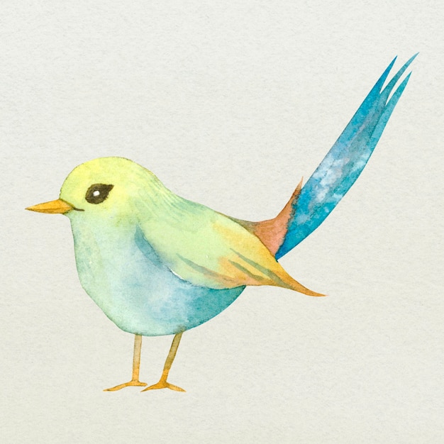 Free Photo easter bird design element cute watercolor illustration