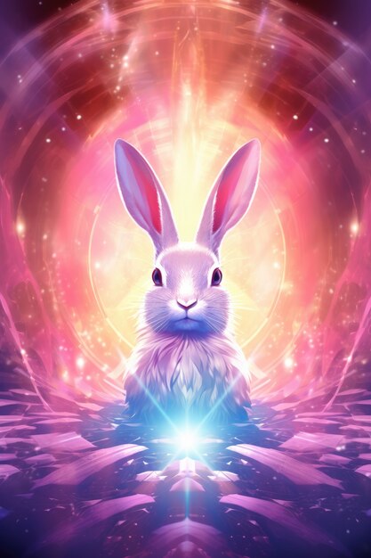 Easter bunny on a fantasy world