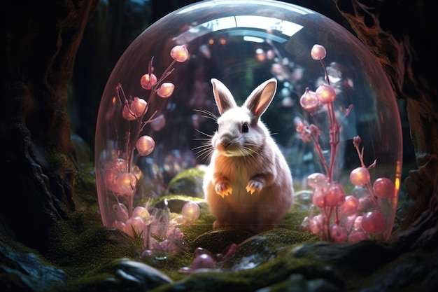 Easter bunny on a fantasy world