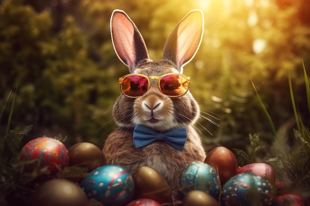 Free Photo easter celebration with dreamy bunny