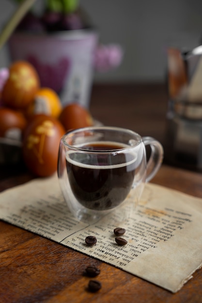 Free photo easter coffee decorations still life