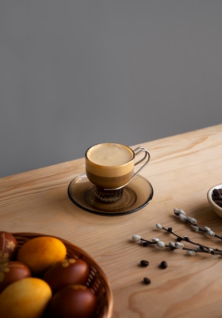 Free photo easter coffee decorations still life