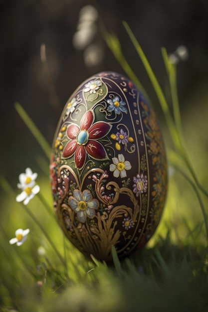 Easter decorative egg outdoors