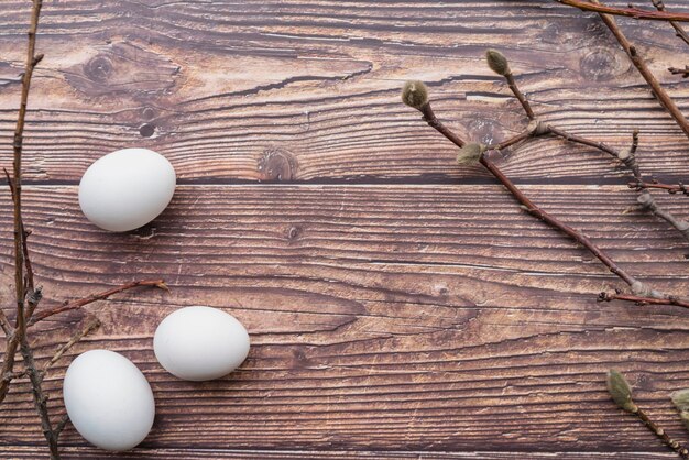 Easter eggs and willow twigs