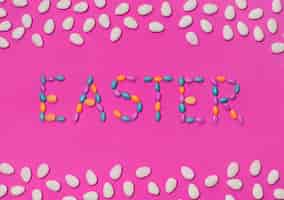 Free photo easter inscription between beans