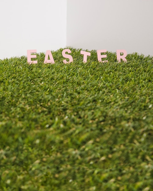 Free photo easter word in grass