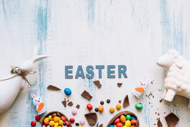 Free photo easter writing near sweets