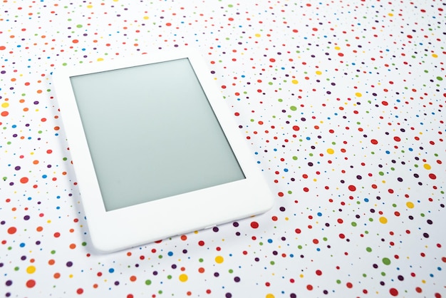 Free photo ebook reader over colorful background