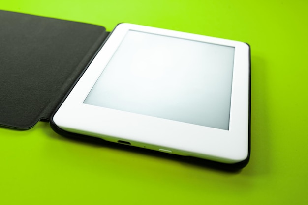 Free photo ebook reader over yellow background