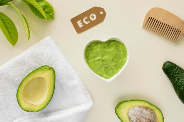 Eco avocado cream spa treatment concept