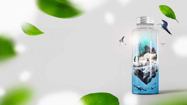 Free Photo eco message in a bottle concept