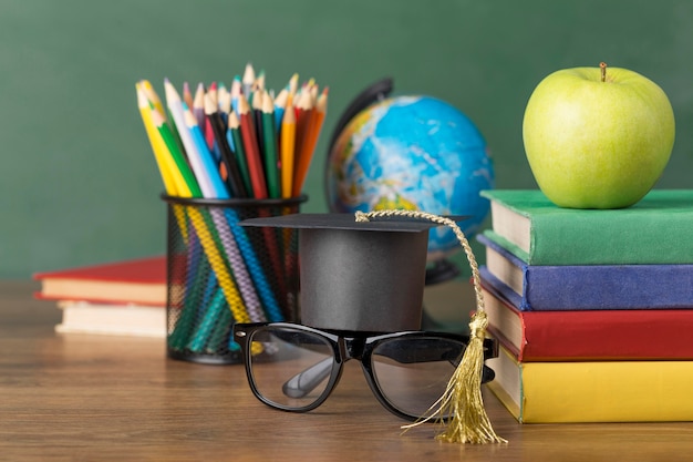 Education day arrangement on a table