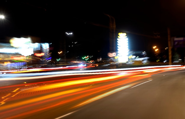 Effect of city lights at night