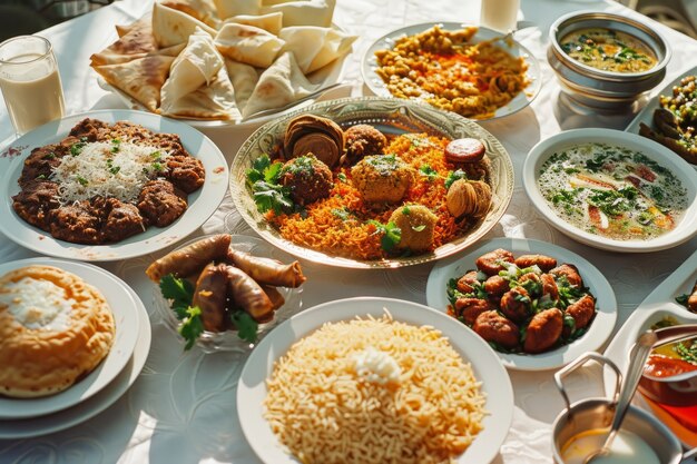 Eid al-fitr  celebration with delicious food