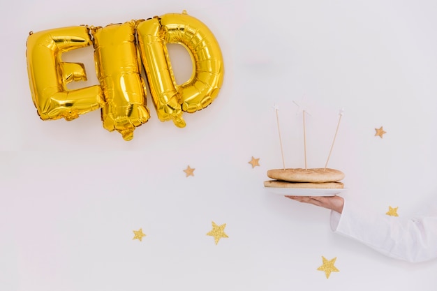 Free photo eid al-fitr concept with letters