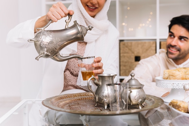 Eid al-fitr concept with tea