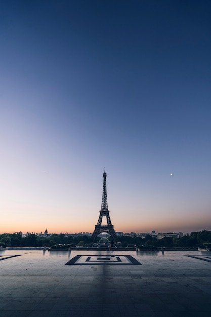 The Eiffel Tower at Champ de Mars in Paris, France