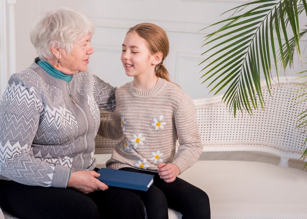 Elderly grandma posing