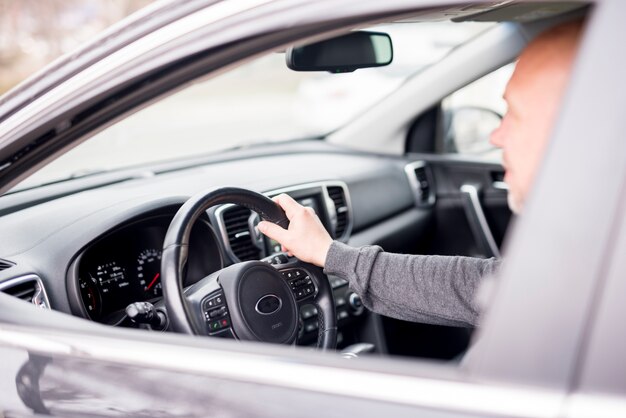 Elderly man driving